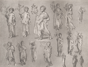 Studies for the row of children in the 'Daphnephoria'